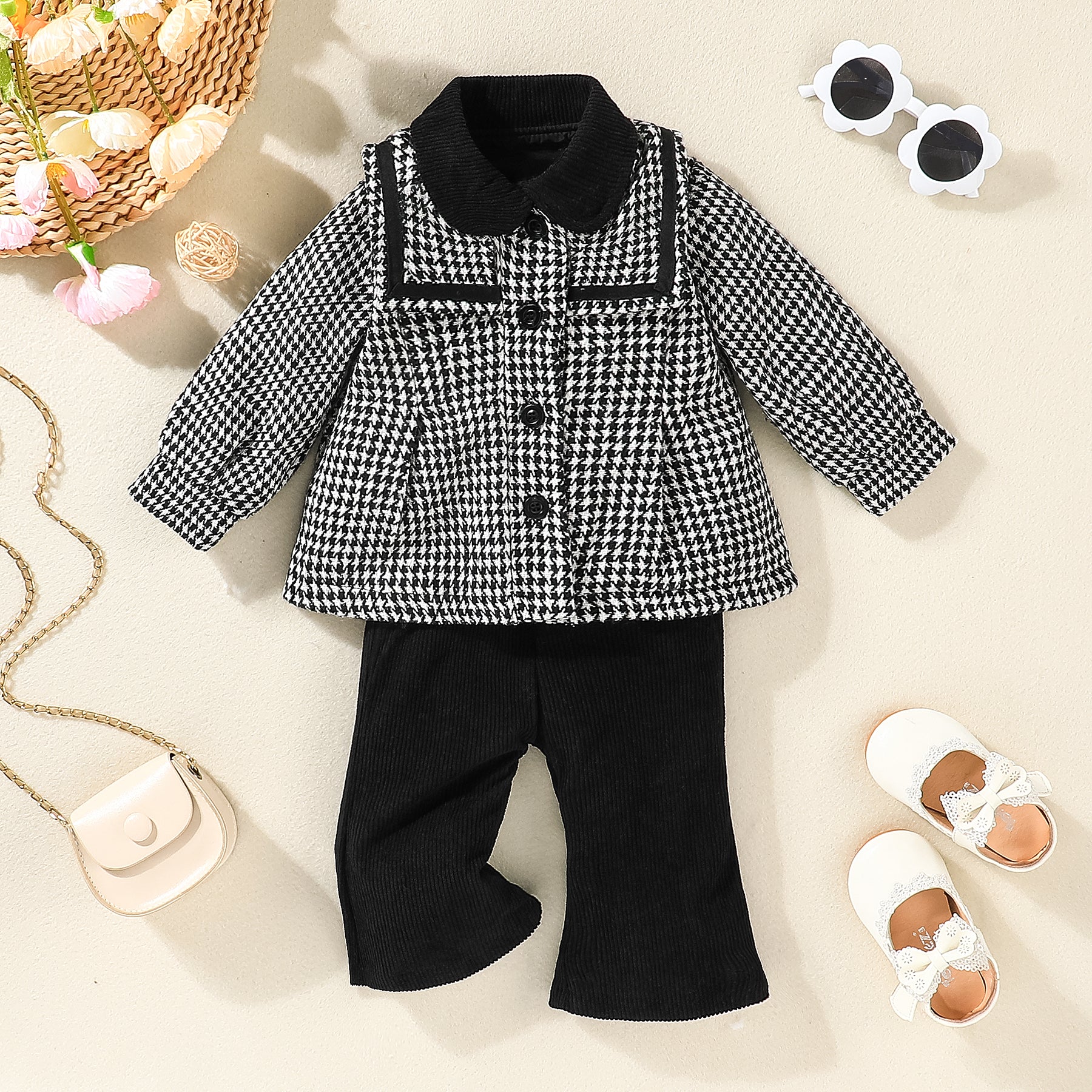 baby girl 2pc jacket and pant set Green for kids