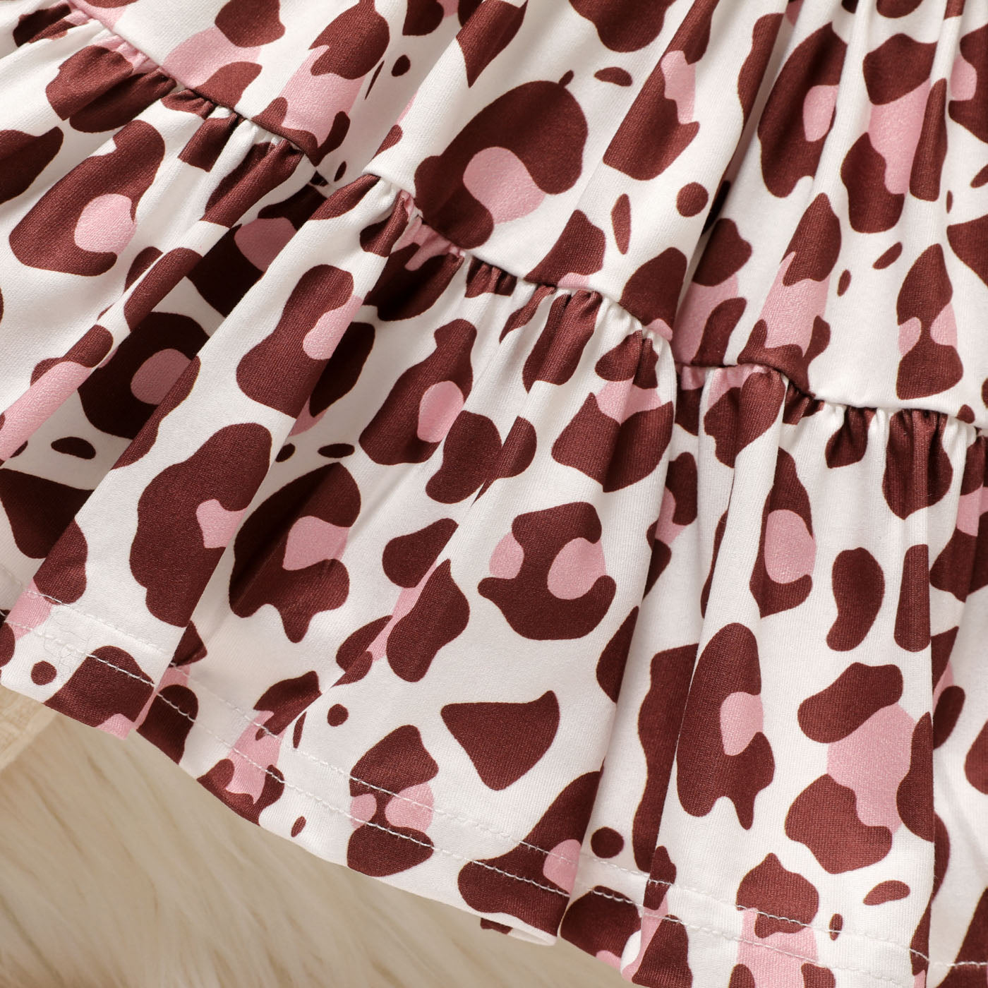 Baby girl leopard printed frock with cotton cardigan Multicolor Dress for kids