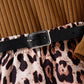 Toddler girl belted smart leopard print set Brown for kids
