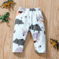 Baby boy dinosaur printed cotton sweatshirt and pant set Multicolor for kids