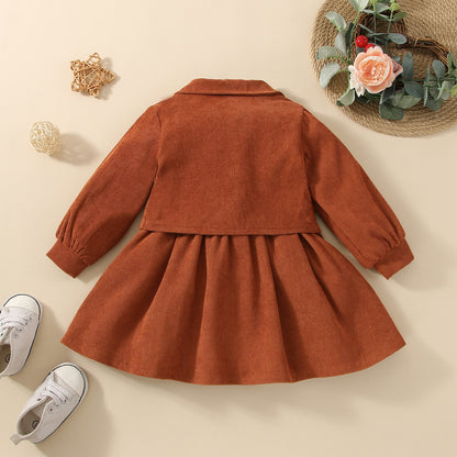 Baby girl mommy’s girl printed dress with jacket set