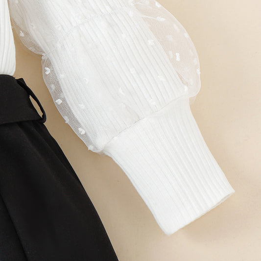 white and black formal frock Dresses for kids