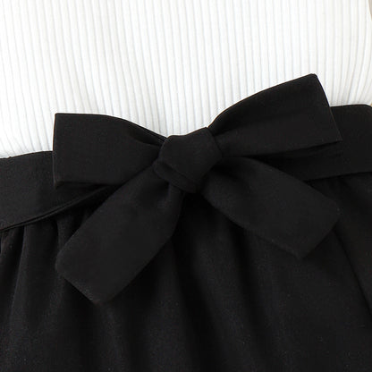 white and black formal frock Dresses for kids