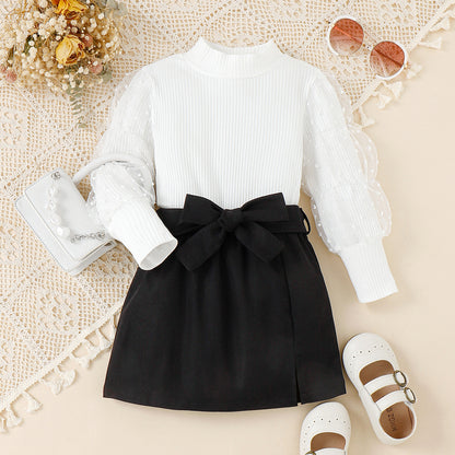 white and black formal frock Dresses for kids