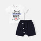 Baby boy dad u r my hero printed 2pc set White for kids