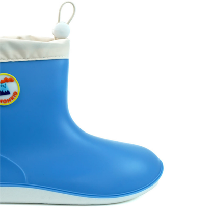 Blue & White Band Rubber Rain Gumboots for kids