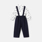 Baby boy formal 2pc suspender set White for kids