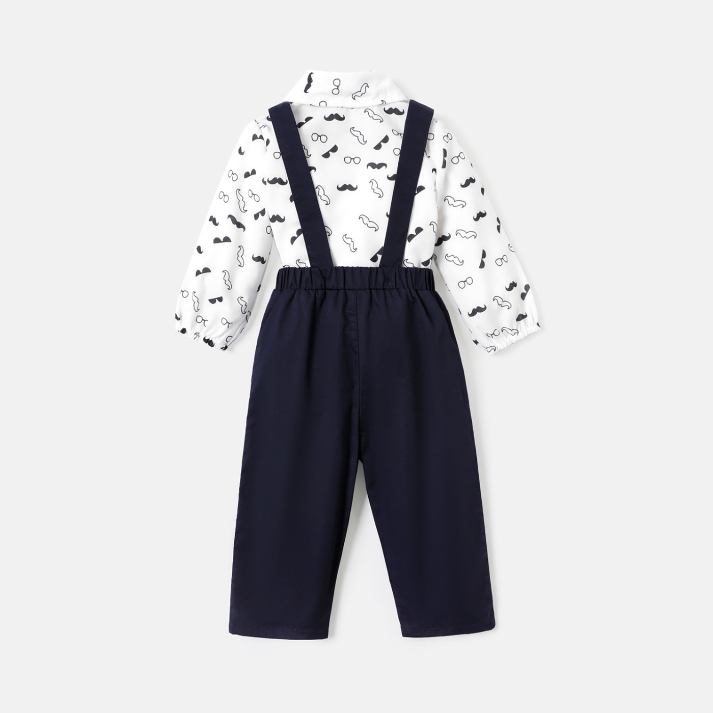 Baby boy formal 2pc suspender set White for kids