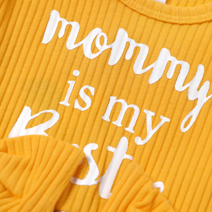 Baby girl “mommy is my bestie” set with headband