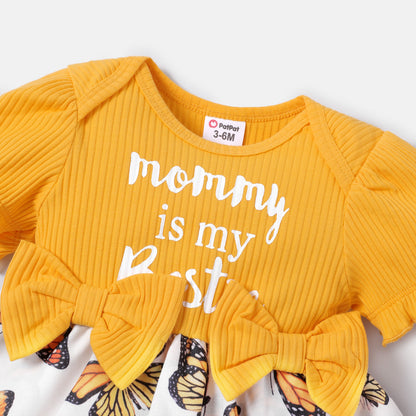Baby girl “mommy is my bestie” set with headband