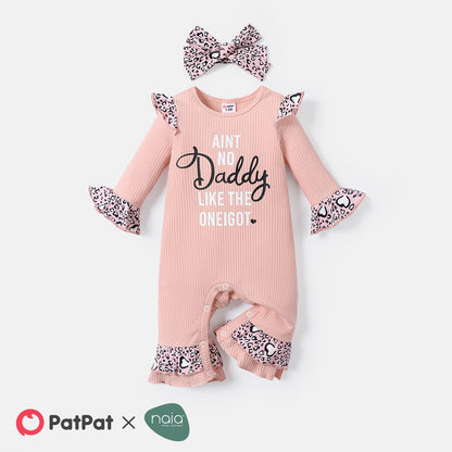 Baby girl “aint no daddy like the one i got”leopard romper