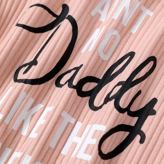 Baby girl “aint no daddy like the one i got”leopard romper