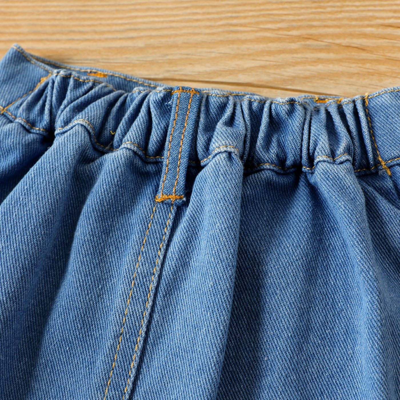 Baby girl 2pc top and denim skirt set Blue for kids