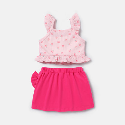 Toddler girl 2pc top and skirt set Pink for kids