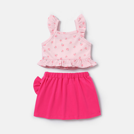 Toddler girl 2pc top and skirt set Pink for kids