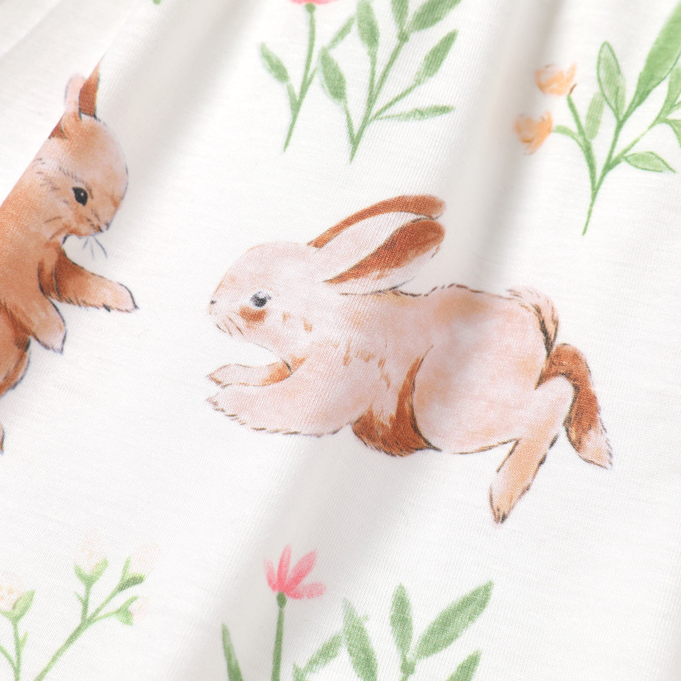 rabbit printed frock with half corduroy jacket