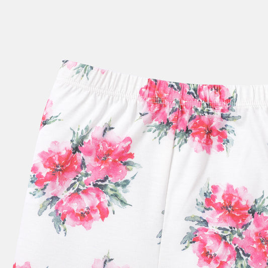 Baby girl 2pc floral set with matching headband Pink for kids