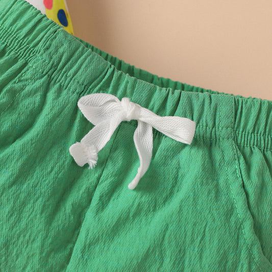 Baby boy animal printed t-shirt and shorts set Green for kids