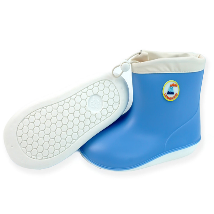 Blue & White Band Rubber Rain Gumboots for kids