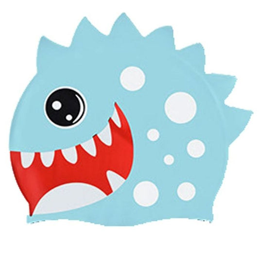 3d White Polka Mint, Silicone Kids Swim Cap, 5 years -15 years