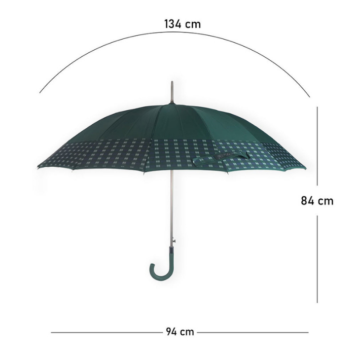 Bottle Green Checks Large Canopy Size Umbrella for Adults