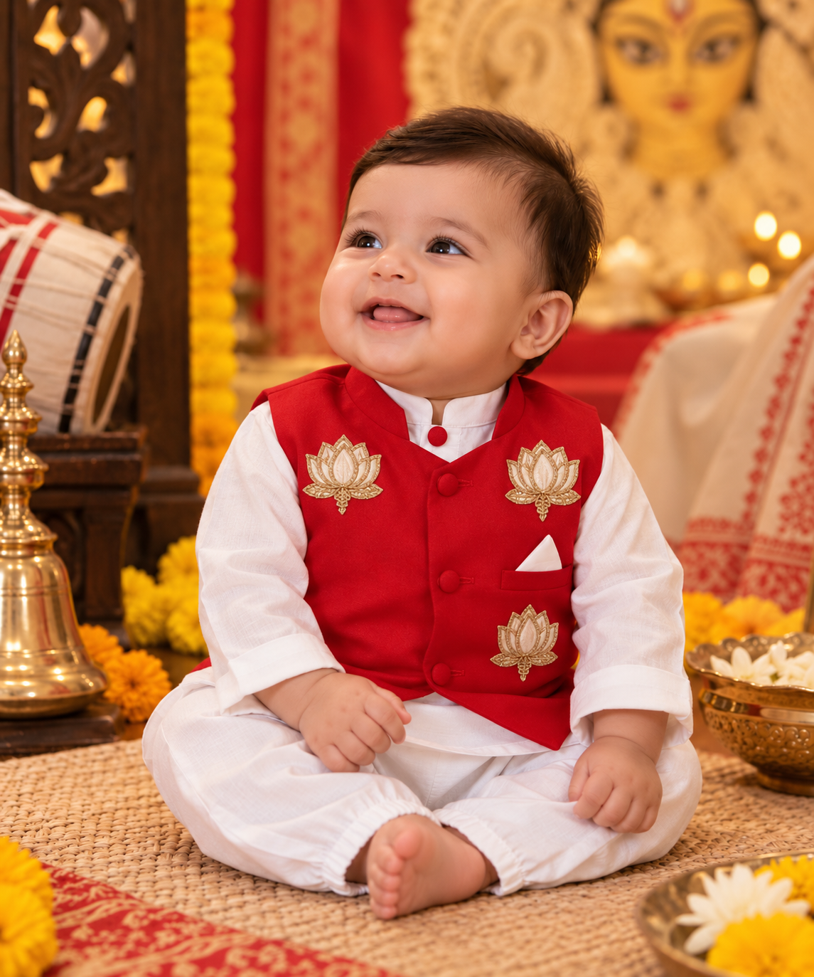 Kamal Jyoti Nehru Jacket Kurta Set for Boys