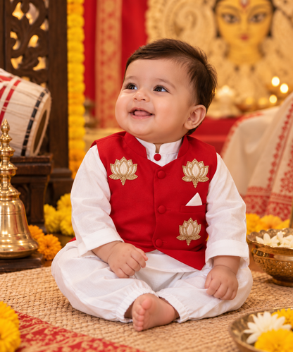 Kamal Jyoti Nehru Jacket Kurta Set for Boys