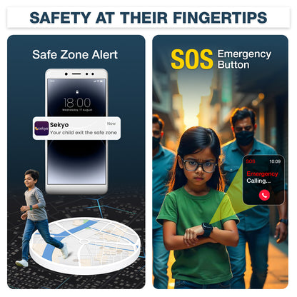 Sekyo Carepal Pro 4G Calling Smartwatch for Kids (Boys & Girls) | Video Call, GPS Tracker, SOS Emergency, Safe Zone Alert, Family Chat | SIM Support | App Control, Habit Coach, Math Games, Pedometer