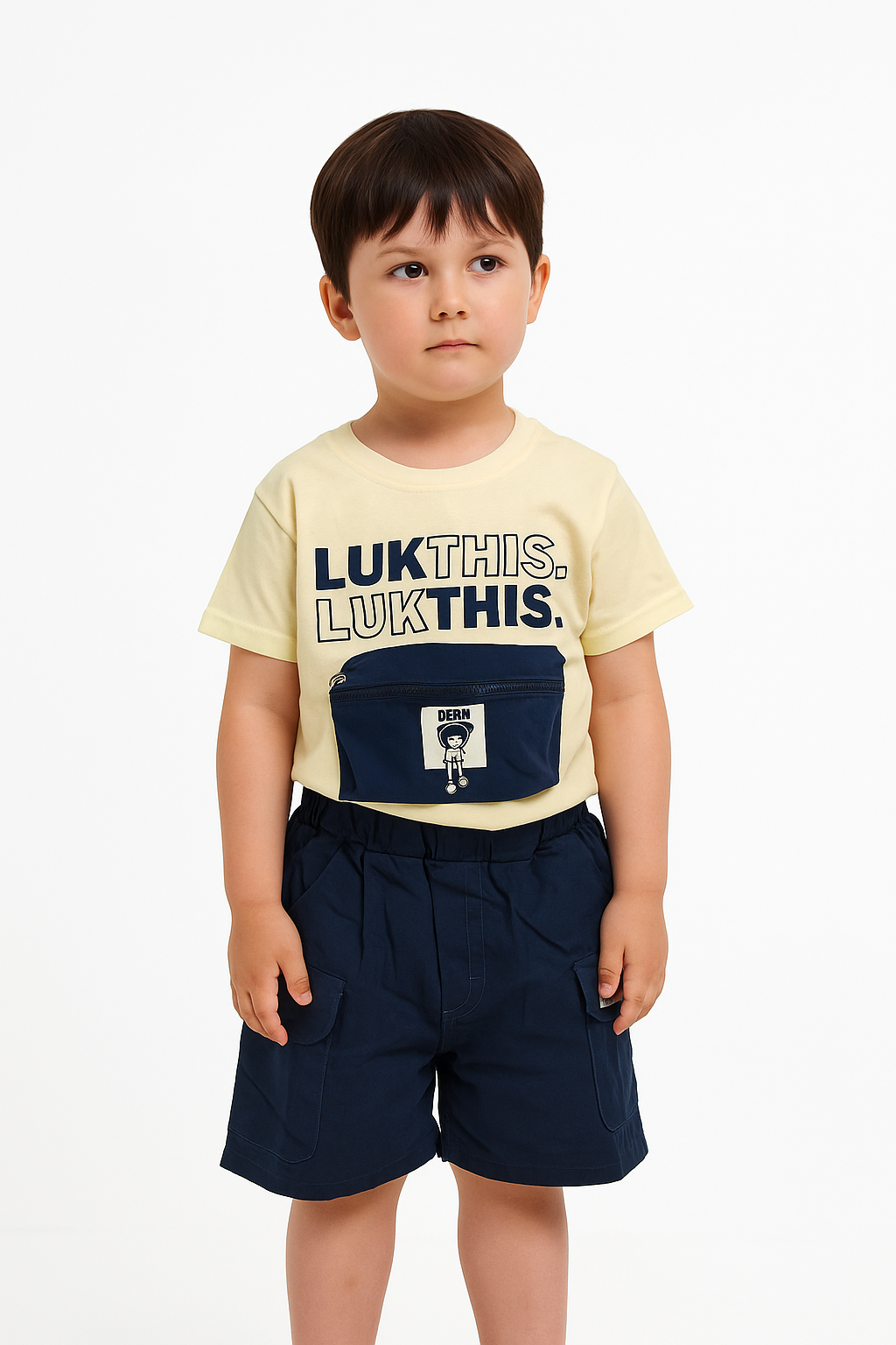 LUK THIS” Fanny-Pack Tee & Cargo Short Set