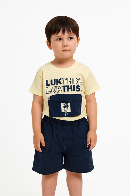 LUK THIS” Fanny-Pack Tee & Cargo Short Set