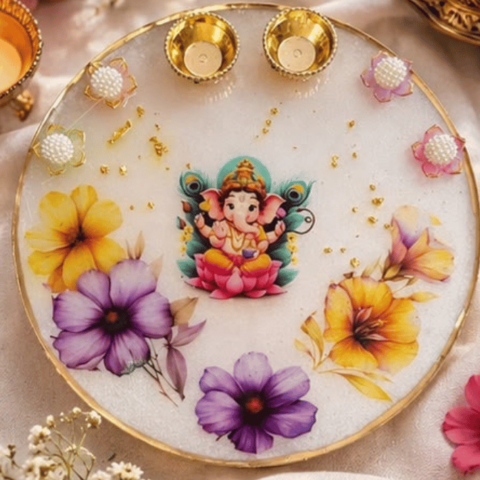 Karwa & Diwali Pooja Resin Thali