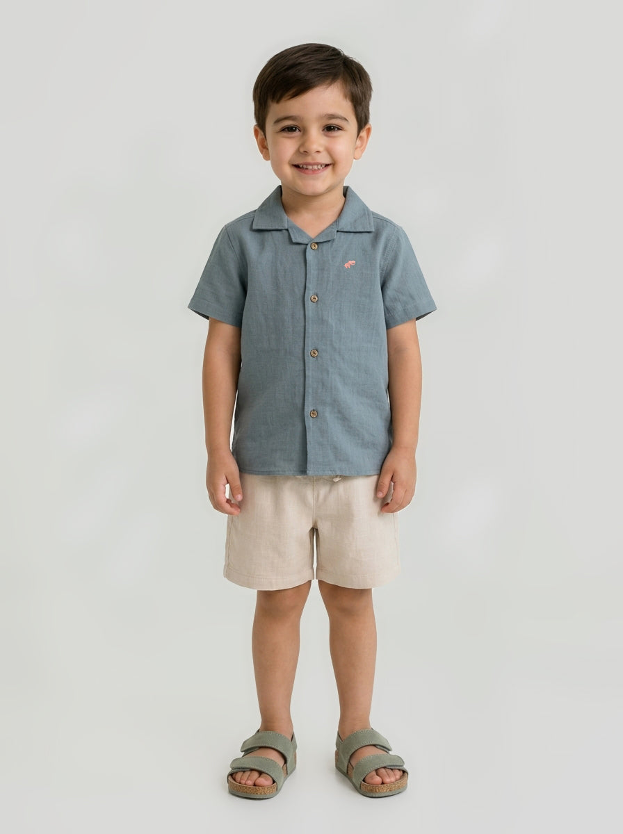 On Vacay Casual Resort Collared Shirt for Boys (Blue)
