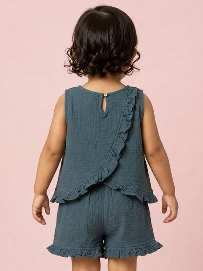 The Check This Out Coord Set for Girls (Blue)
