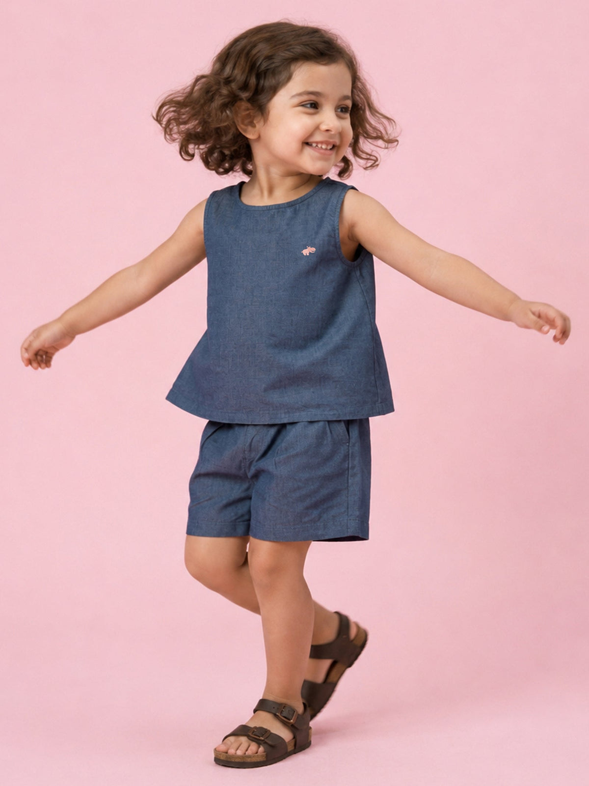 Just Like Denim Coord Set for Girls (Blue)