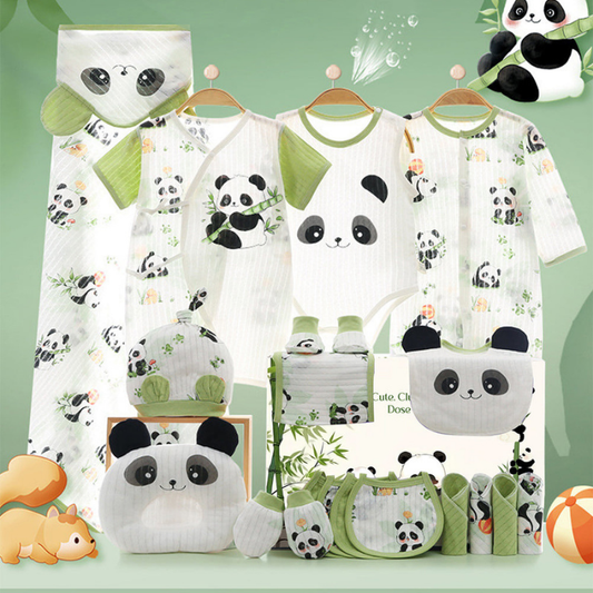 21 pcs Green Big Panda Newborn Baby Girl/ Boy Gift Box, all season wear Hamper, (0 - 12 months)