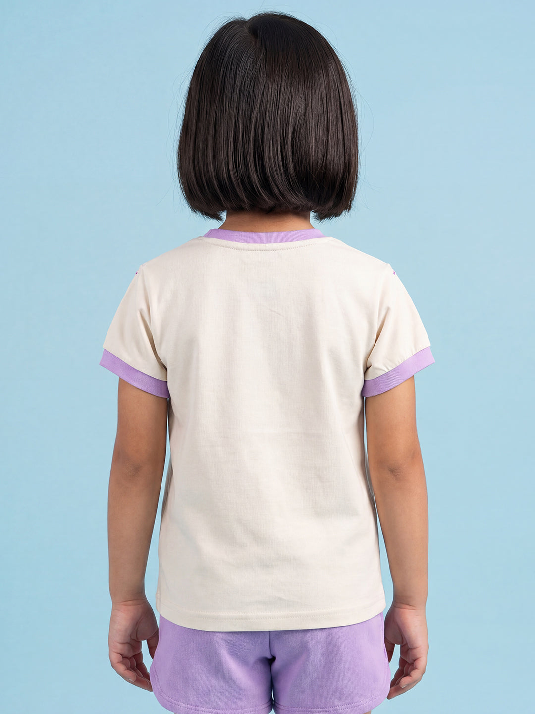 Everyday Basics: Value Pack of 2 100% Cotton T-shirt For Girls (Cream and Orange)