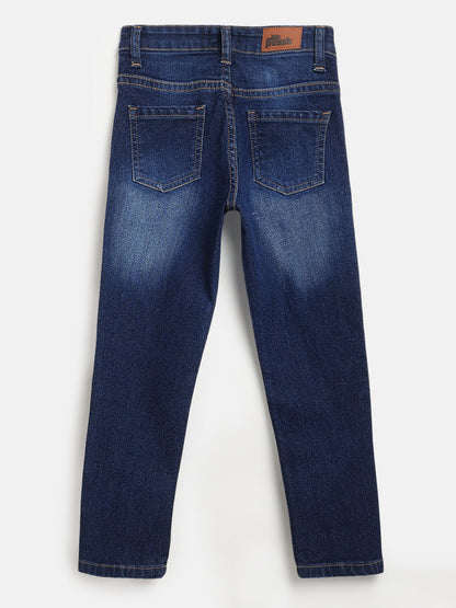 Indigo Cotton Slim Fit Stretchable Jeans for Boys