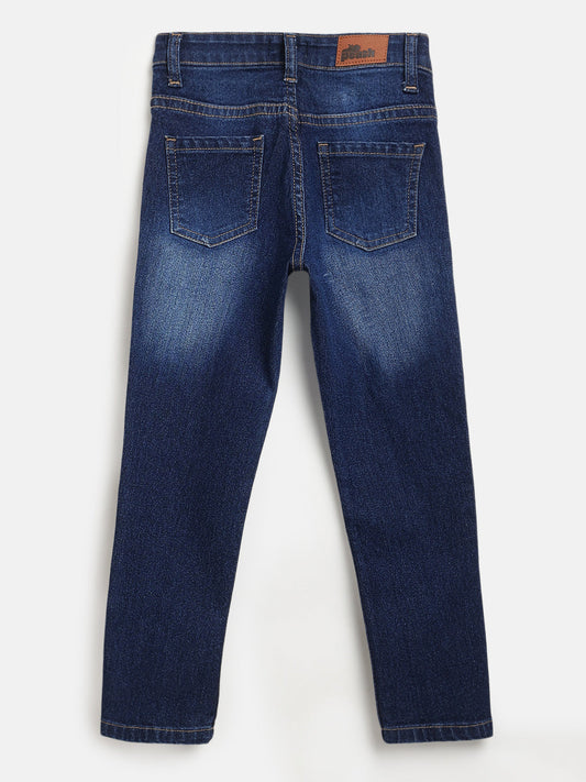 Indigo Cotton Slim Fit Stretchable Jeans for Boys