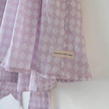 Bloom dress in lilac rhombus