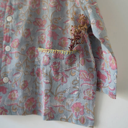 Cloud drift shirt in sky blue butterfly