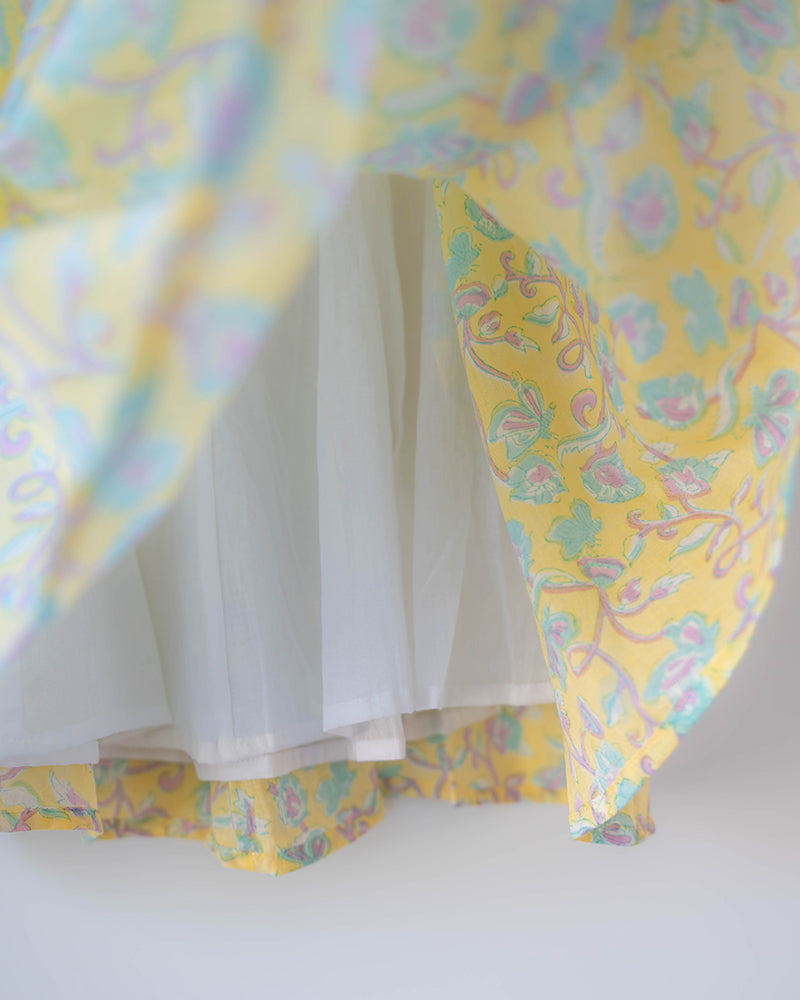 Kin dress in lemon butterfly