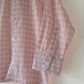 Barefoot boy shirt in blush pink rhombus