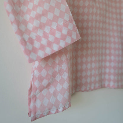 Sleepover party kids unisex kurta in blush pink rhombus