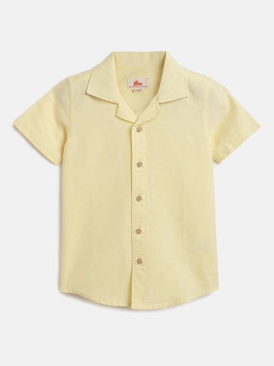 On Vacay Casual Resort Collared Shirt for Boys (Yellow)
