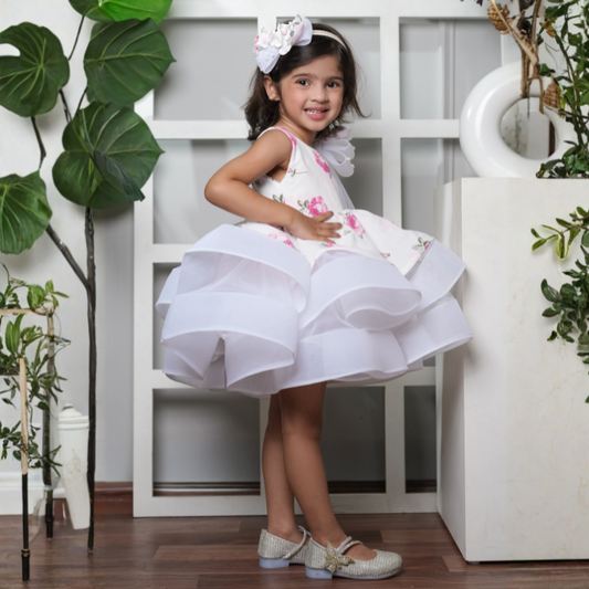 Flared Dress With A Shoulder Bow