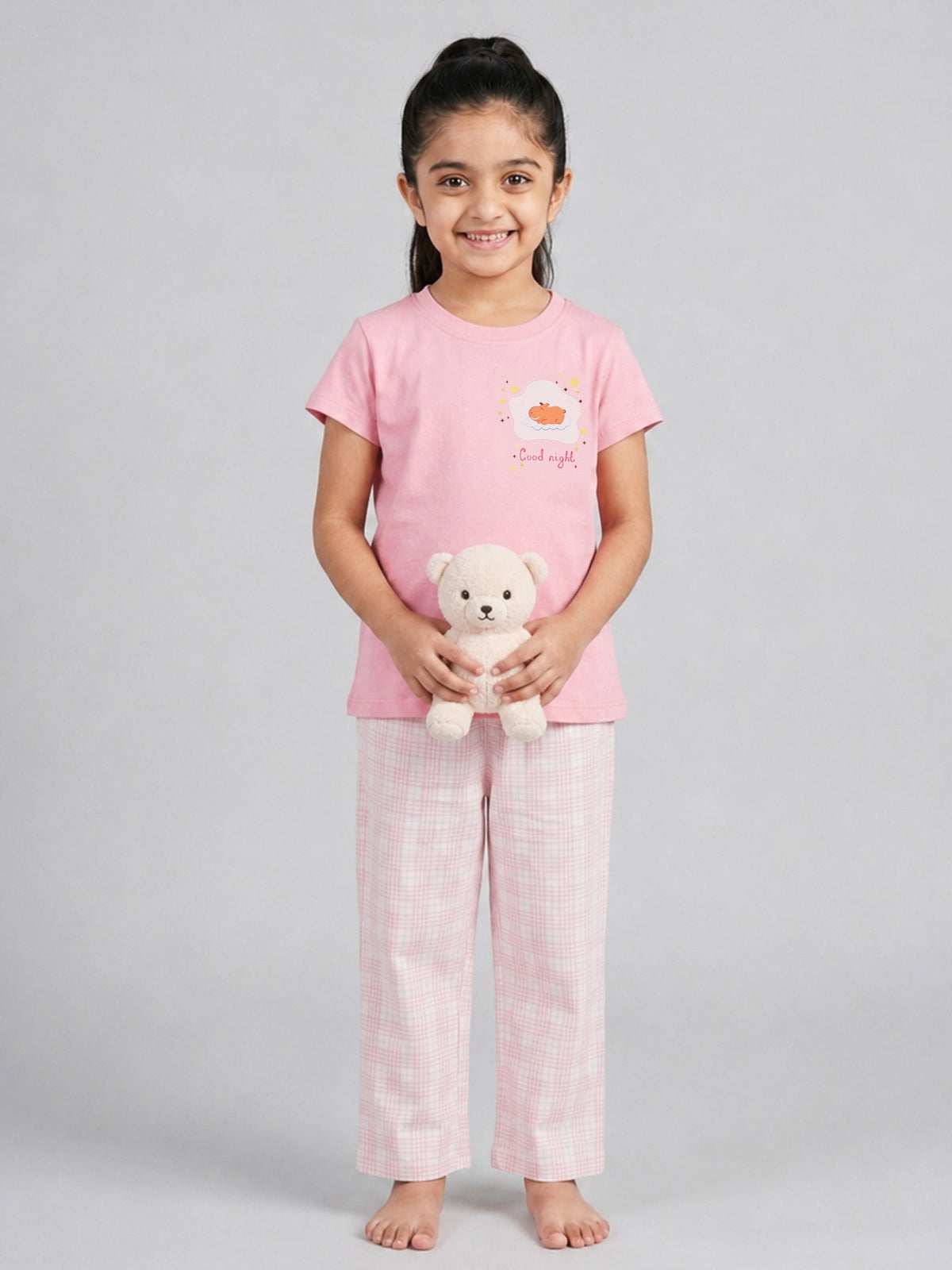 Slumber Party Nightsuit for Girls (Pink)