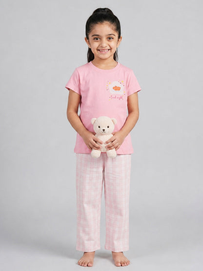 Slumber Party Nightsuit for Girls (Pink)