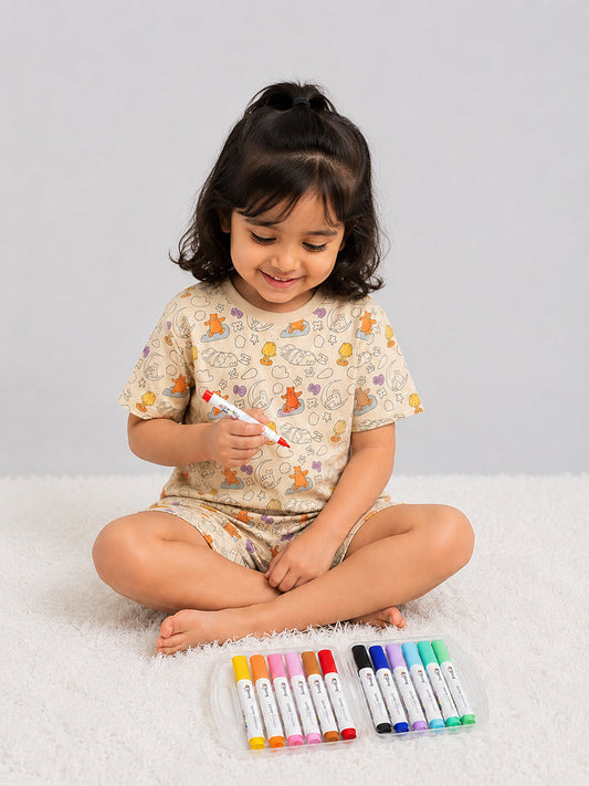 Colour Me Nightsuit for Kids | With Free Washable Markers