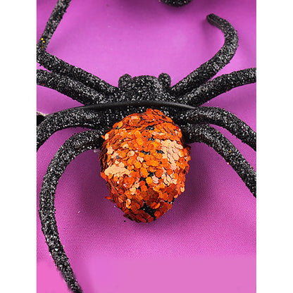 Glitter Spider Halloween Decor – Pack of 6
