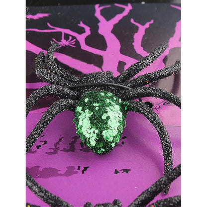 Glitter Spider Halloween Decor – Pack of 6
